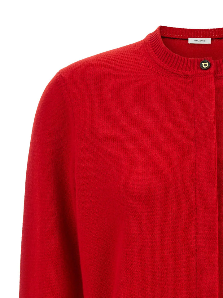 Ferragamo Sample Sale | Ferragamo Red Cashmere Cardigan - | Designer outlet
