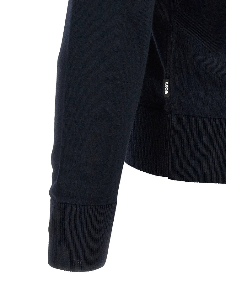 Hugo Boss Sample Sale | Hugo Boss Blue Virgin Wool Cardigan - | Designer outlet
