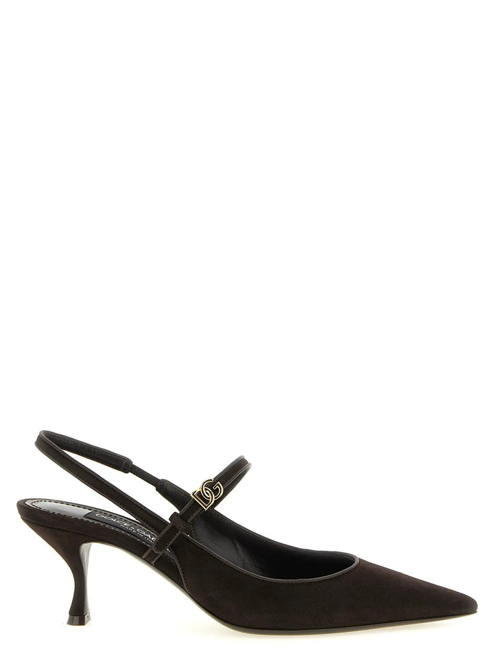 Dolce &amp; Gabbana Sample Sale | Dolce &amp; Gabbana Brown Goatskin Mid Heel Pumps - | Designer outlet