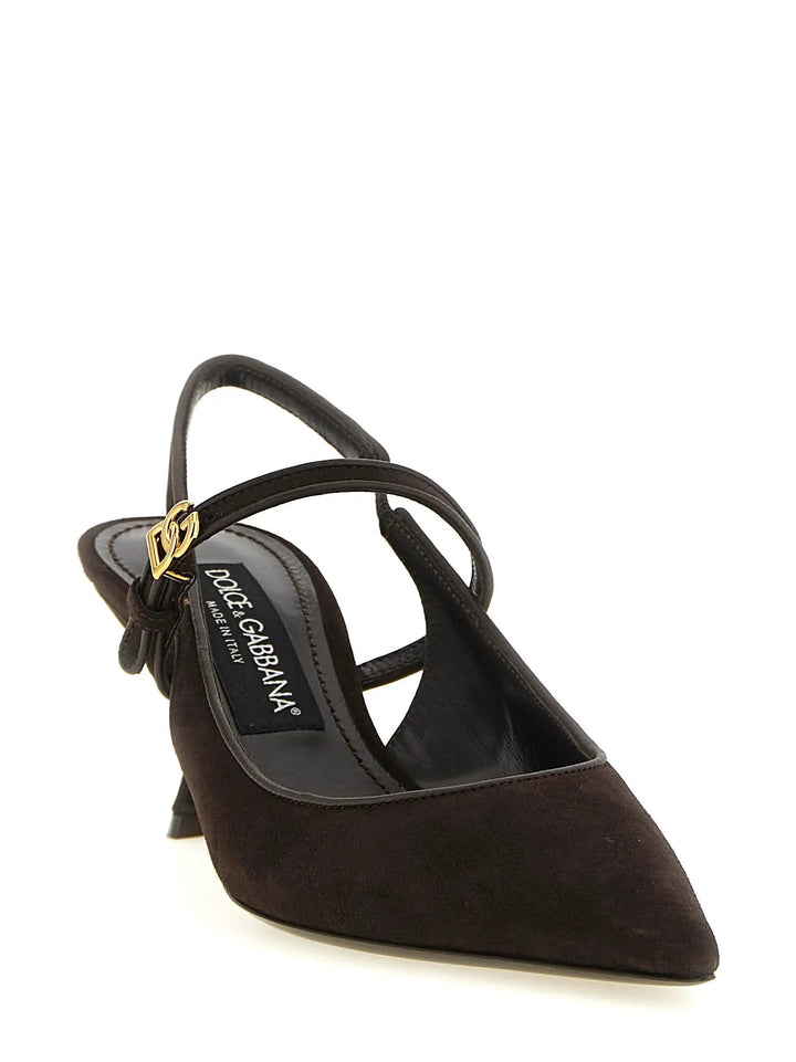 Dolce &amp; Gabbana Sample Sale | Dolce &amp; Gabbana Brown Goatskin Mid Heel Pumps - | Designer outlet