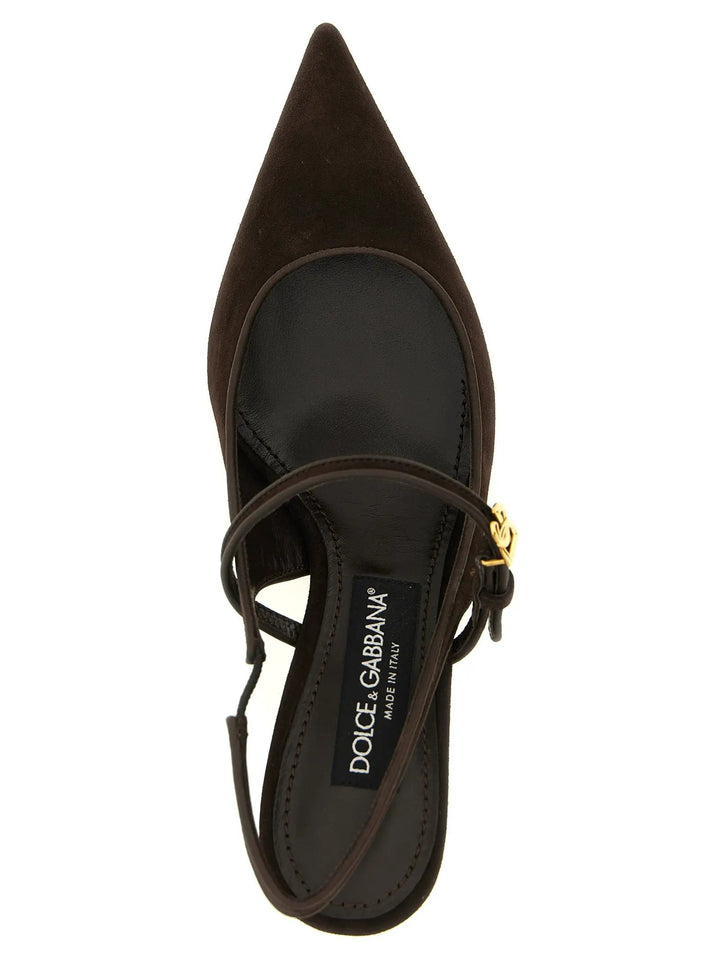 Dolce &amp; Gabbana Sample Sale | Dolce &amp; Gabbana Brown Goatskin Mid Heel Pumps - | Designer outlet
