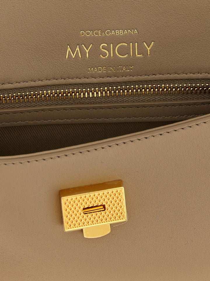 Dolce &amp; Gabbana Sample Sale | Dolce &amp; Gabbana Beige Calfskin Crossbody Bag - | Designer outlet