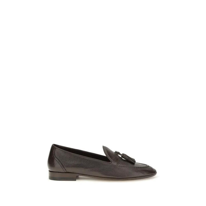 The Row Sample Sale | The Row Brown Calf Leather Bos Taurus Slip-On Loafers - | Designer outlet