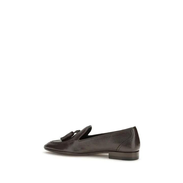 The Row Sample Sale | The Row Brown Calf Leather Bos Taurus Slip-On Loafers - | Designer outlet