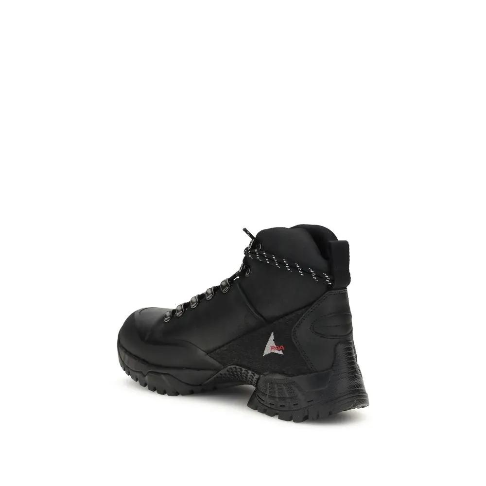 ROA Sample Sale | ROA Black Rubber Lace-Up Boots - | Designer outlet