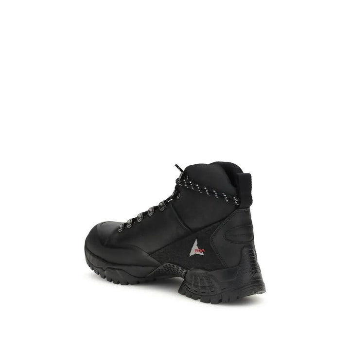 ROA Sample Sale | ROA Black Rubber Lace-Up Boots - | Designer outlet