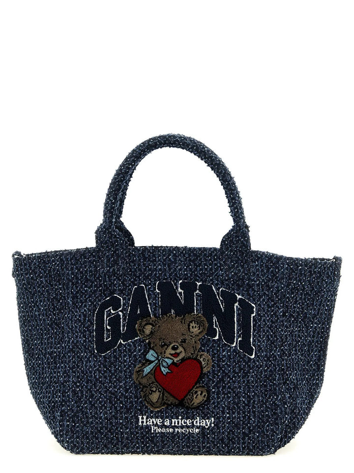 Ganni Sample Sale | Ganni Blue Organic Cotton Tote Bag - | Designer outlet