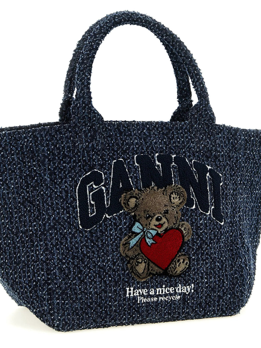 Ganni Sample Sale | Ganni Blue Organic Cotton Tote Bag - | Designer outlet