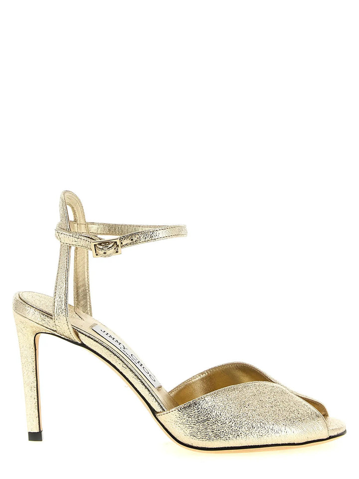 Jimmy Choo Sample Sale | Jimmy Choo Gold Goatskin Stiletto Heel Sandals - | Designer outlet