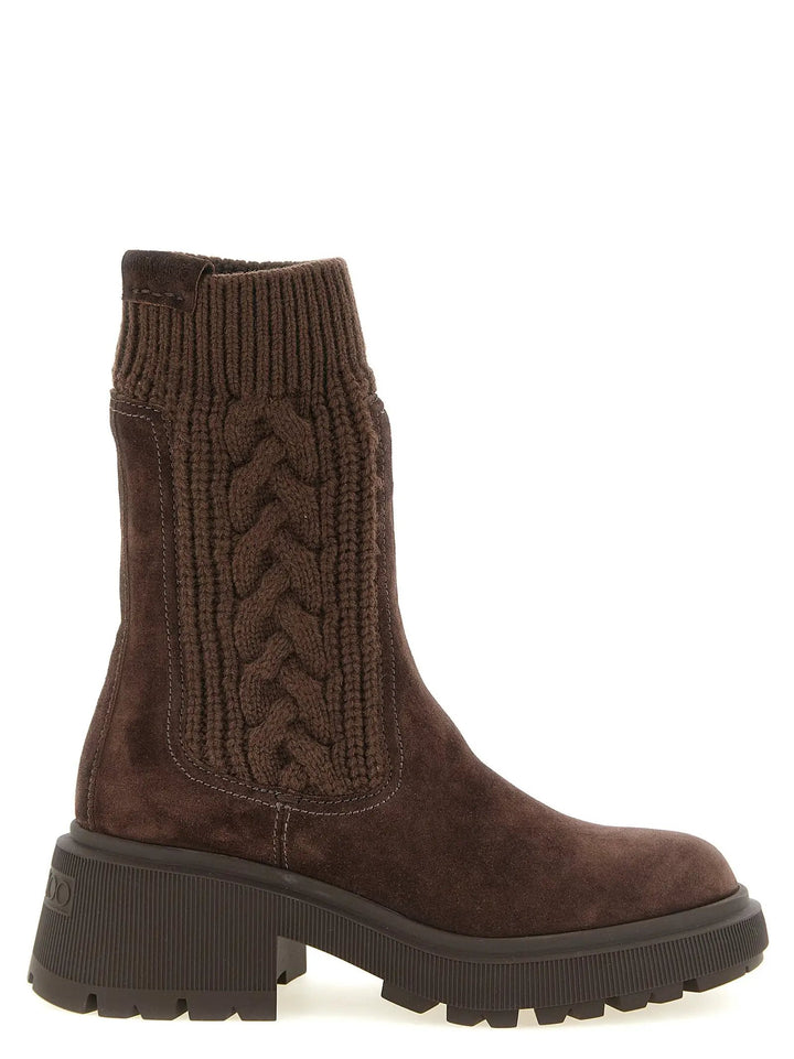 Jimmy Choo Sample Sale | Jimmy Choo Brown Lamb Leather Ankle Boots - | Designer outlet