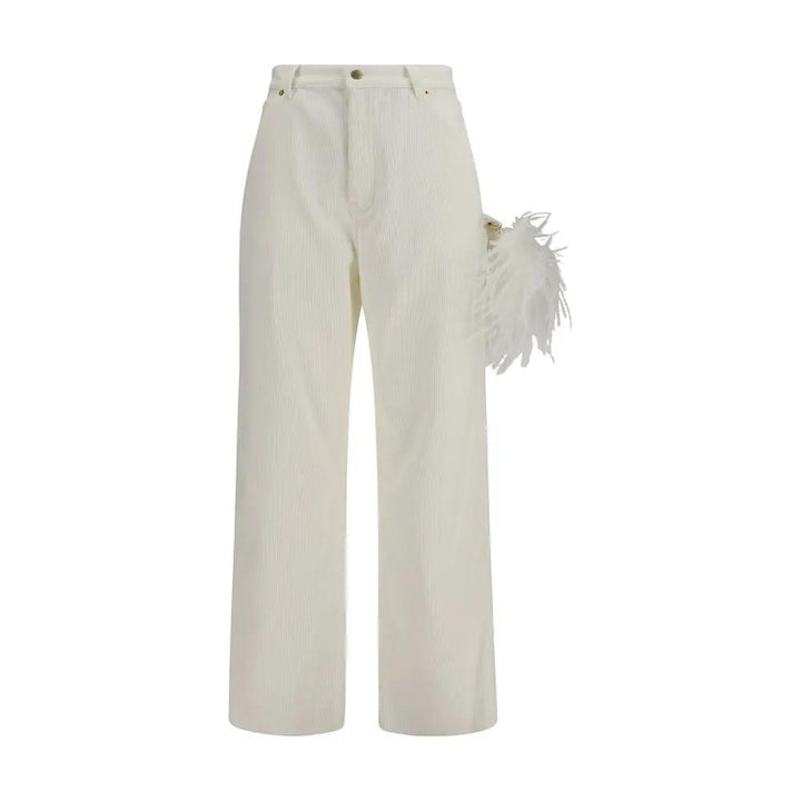 Darkpark Sample Sale | Darkpark White Cotton Casual Pants - | Designer outlet