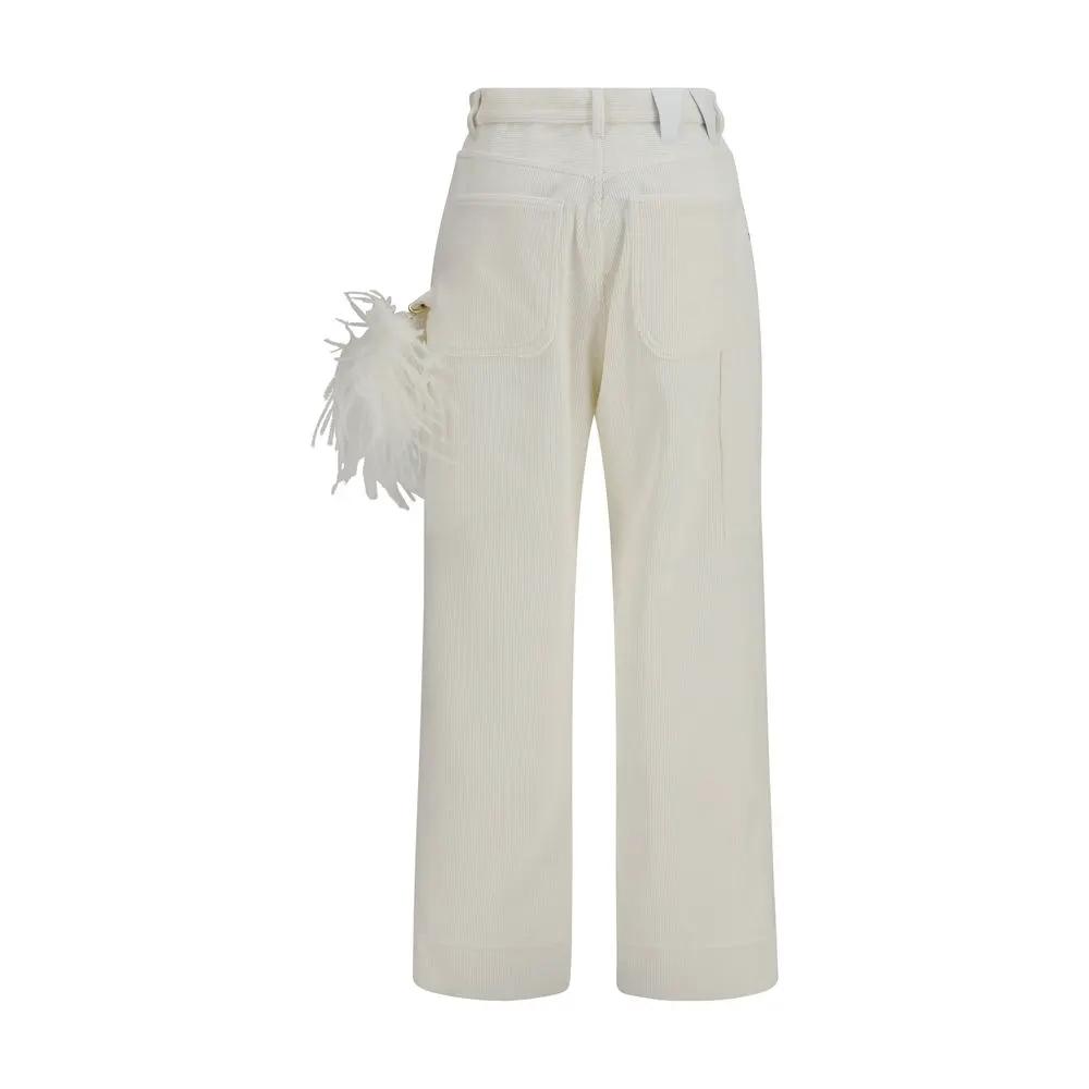 Darkpark Sample Sale | Darkpark White Cotton Casual Pants - | Designer outlet