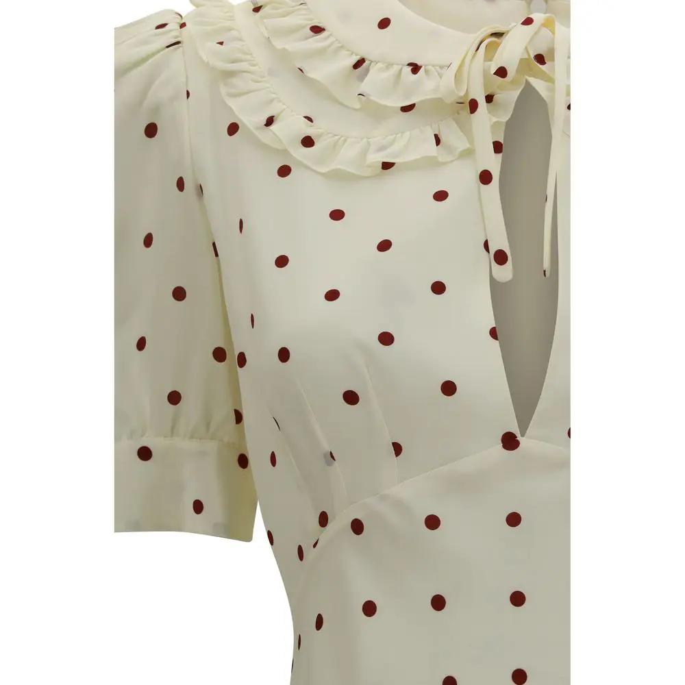 Alessandra Rich Sample Sale | Alessandra Rich Beige Silk Casual Dress - | Designer outlet