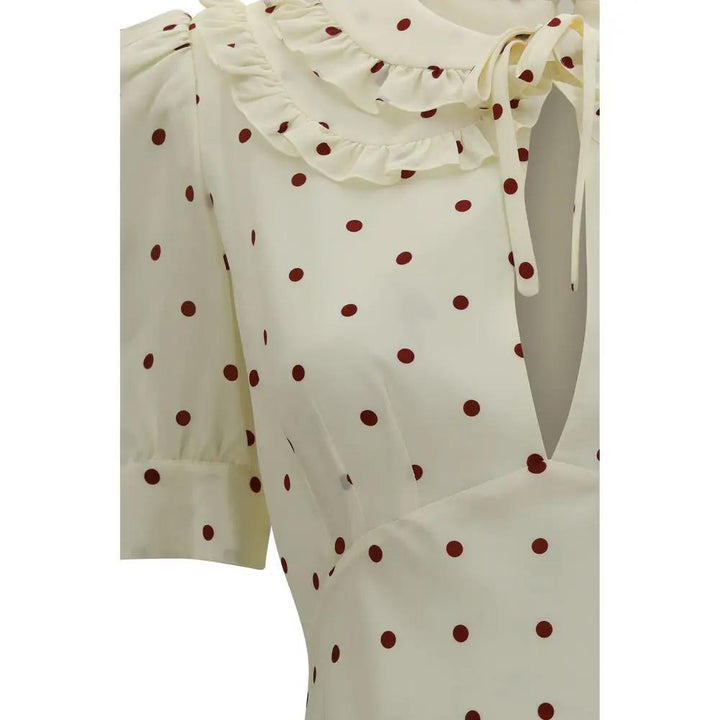 Alessandra Rich Sample Sale | Alessandra Rich Beige Silk Casual Dress - | Designer outlet