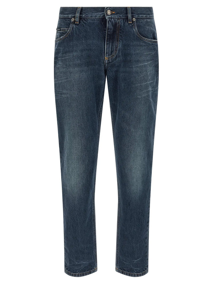 Dolce &amp; Gabbana Sample Sale | Dolce &amp; Gabbana Blue Cotton Straight-Leg Jeans - | Designer outlet