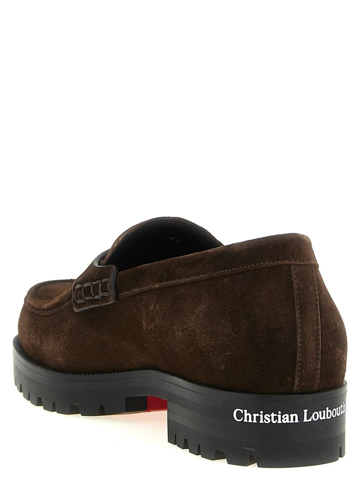 Christian Louboutin Sample Sale | Christian Louboutin Brown Calfskin Slip-On Loafers - | Designer outlet