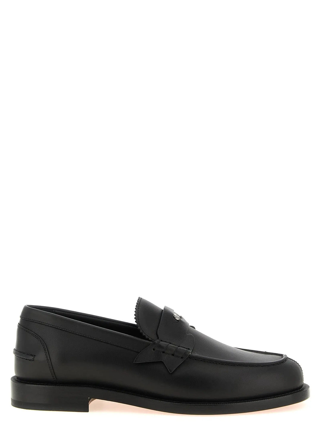 Christian Louboutin Sample Sale | Christian Louboutin Black Calfskin Slip-On Loafers - | Designer outlet