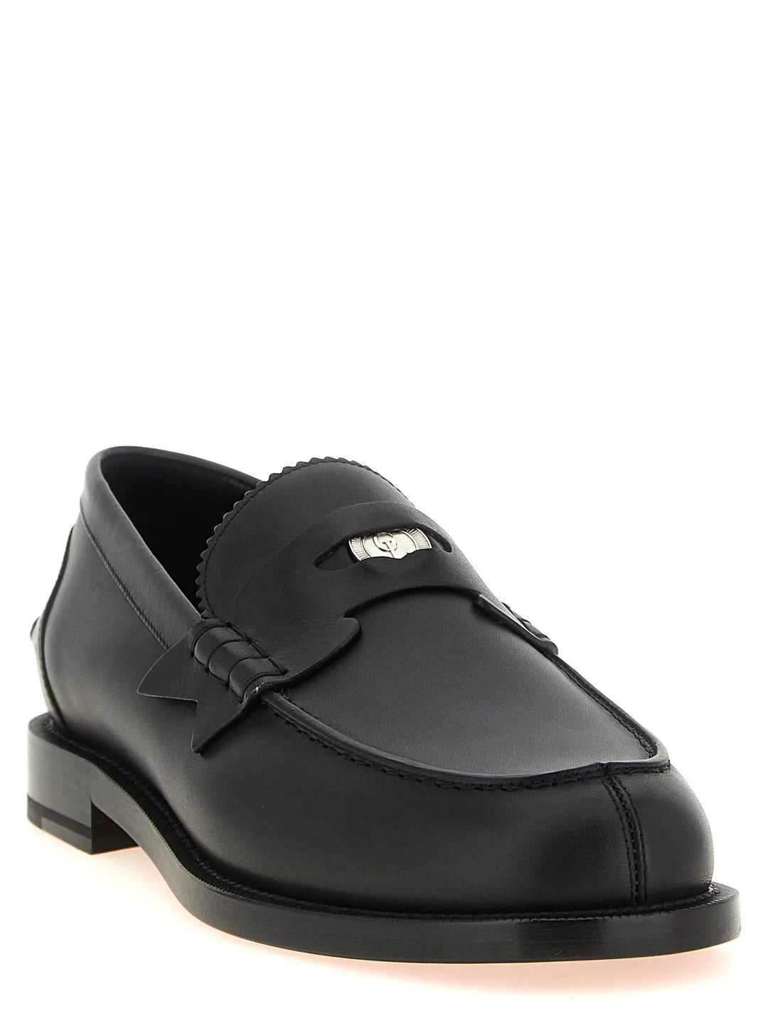 Christian Louboutin Sample Sale | Christian Louboutin Black Calfskin Slip-On Loafers - | Designer outlet