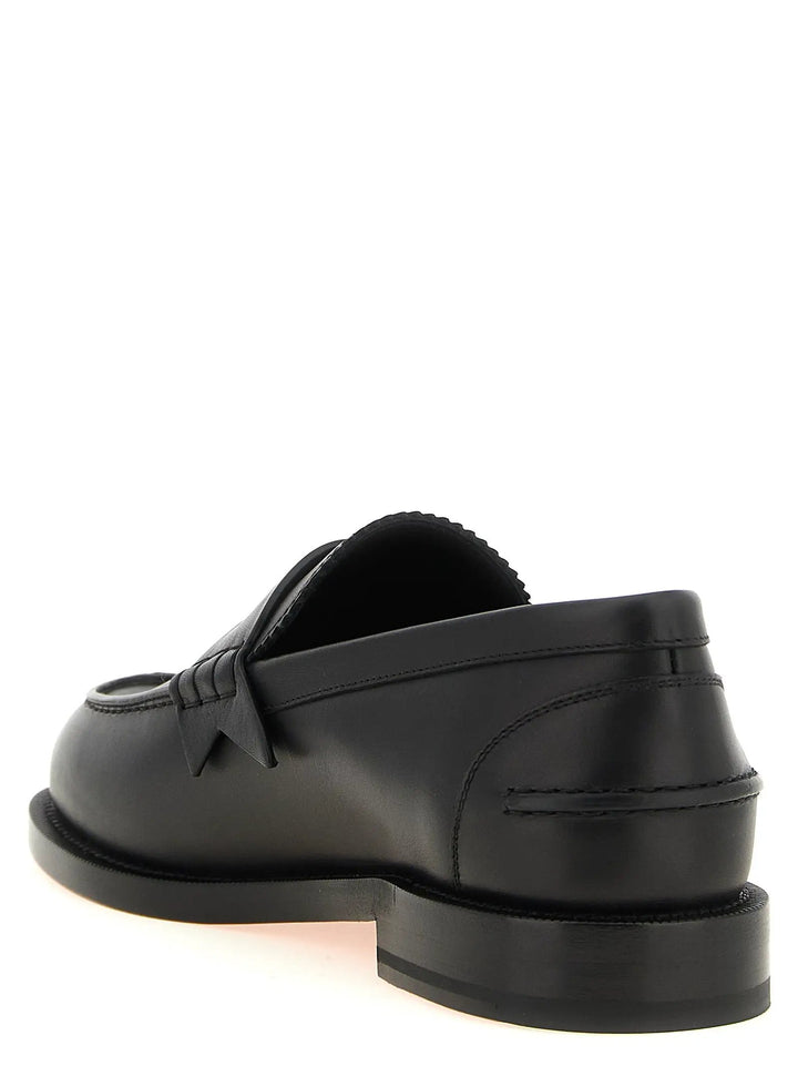 Christian Louboutin Sample Sale | Christian Louboutin Black Calfskin Slip-On Loafers - | Designer outlet