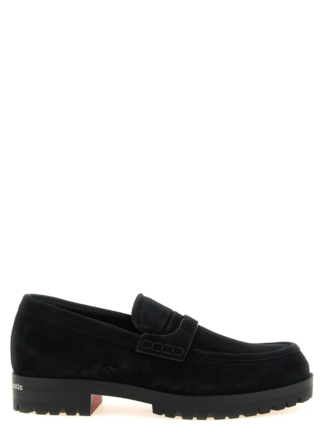 Christian Louboutin Sample Sale | Christian Louboutin Black Calfskin Slip-On Loafers - | Designer outlet