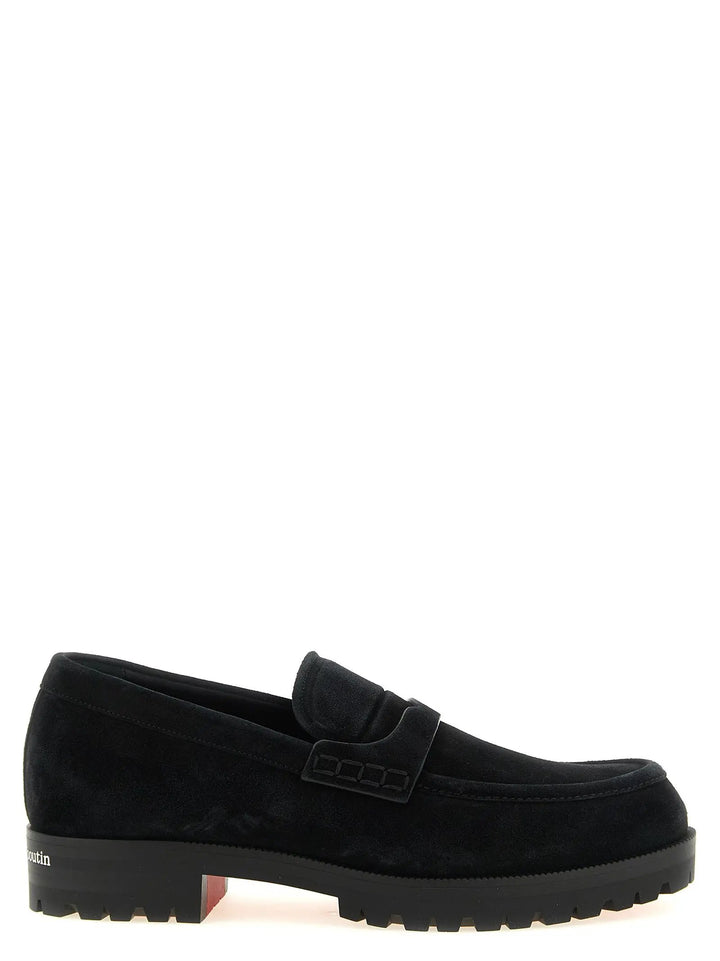 Christian Louboutin Sample Sale | Christian Louboutin Black Calfskin Slip-On Loafers - | Designer outlet