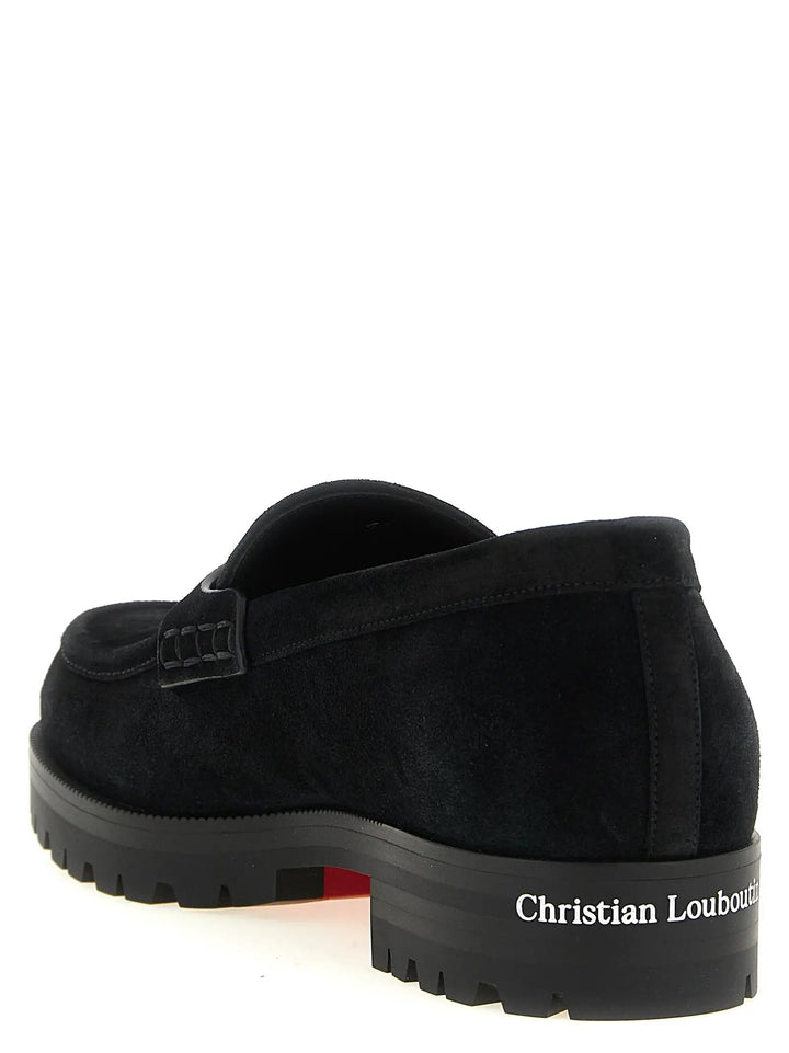 Christian Louboutin Sample Sale | Christian Louboutin Black Calfskin Slip-On Loafers - | Designer outlet