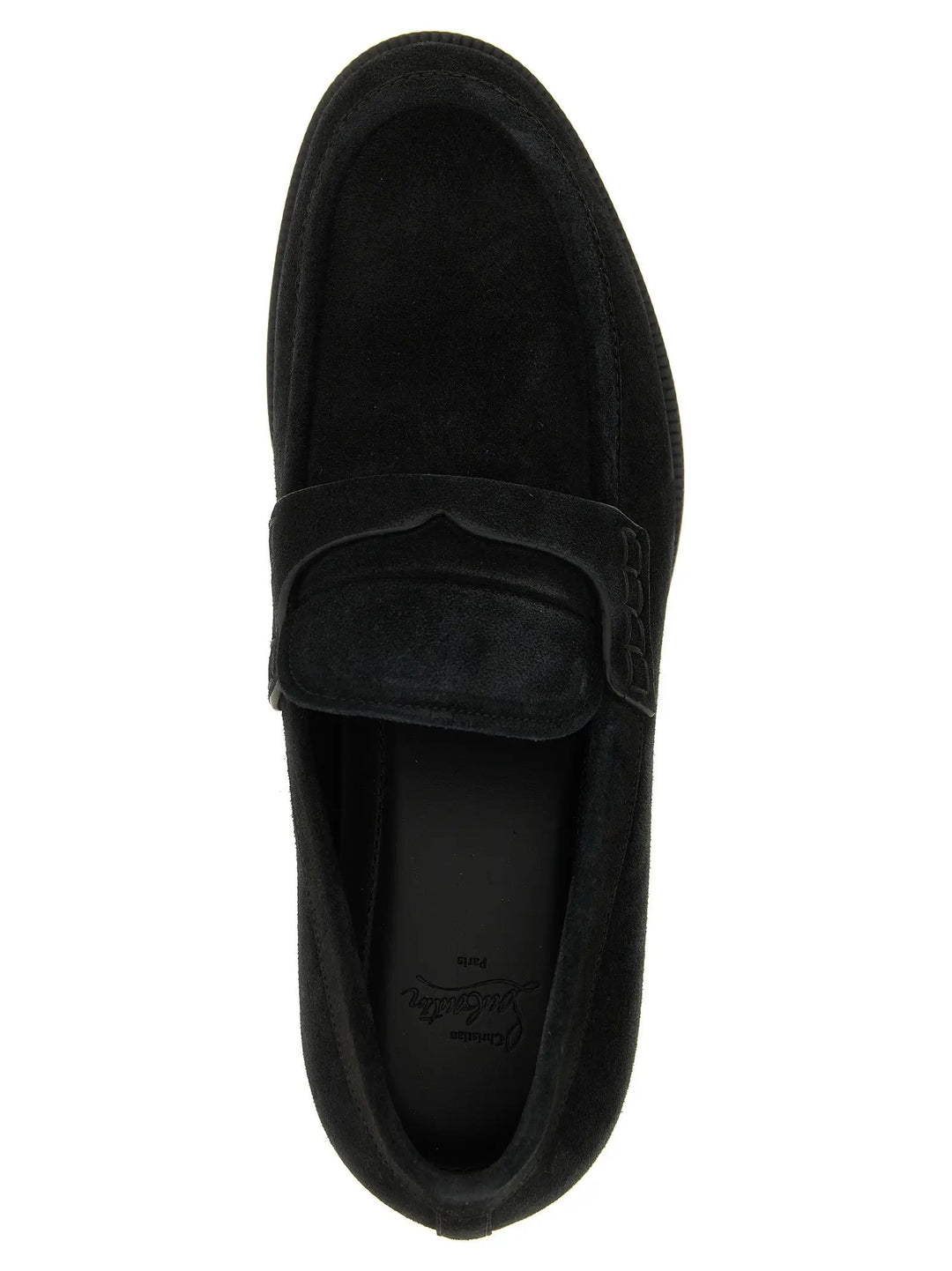 Christian Louboutin Sample Sale | Christian Louboutin Black Calfskin Slip-On Loafers - | Designer outlet