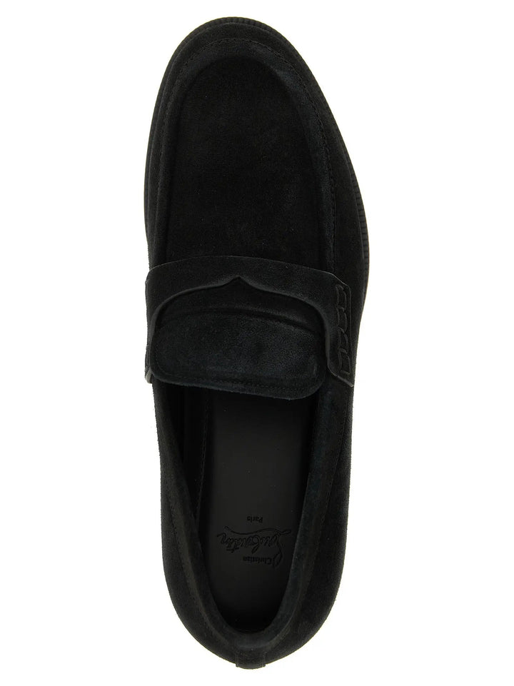 Christian Louboutin Sample Sale | Christian Louboutin Black Calfskin Slip-On Loafers - | Designer outlet