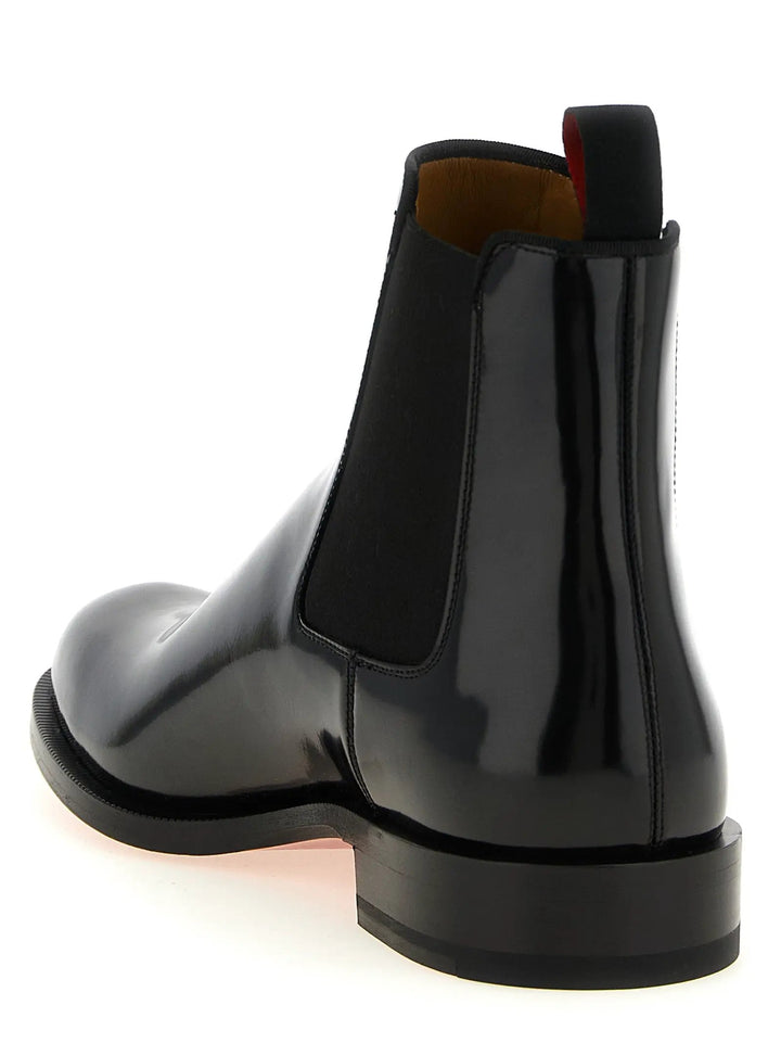 Christian Louboutin Sample Sale | Christian Louboutin Black Calfskin Chelsea Boots - | Designer outlet