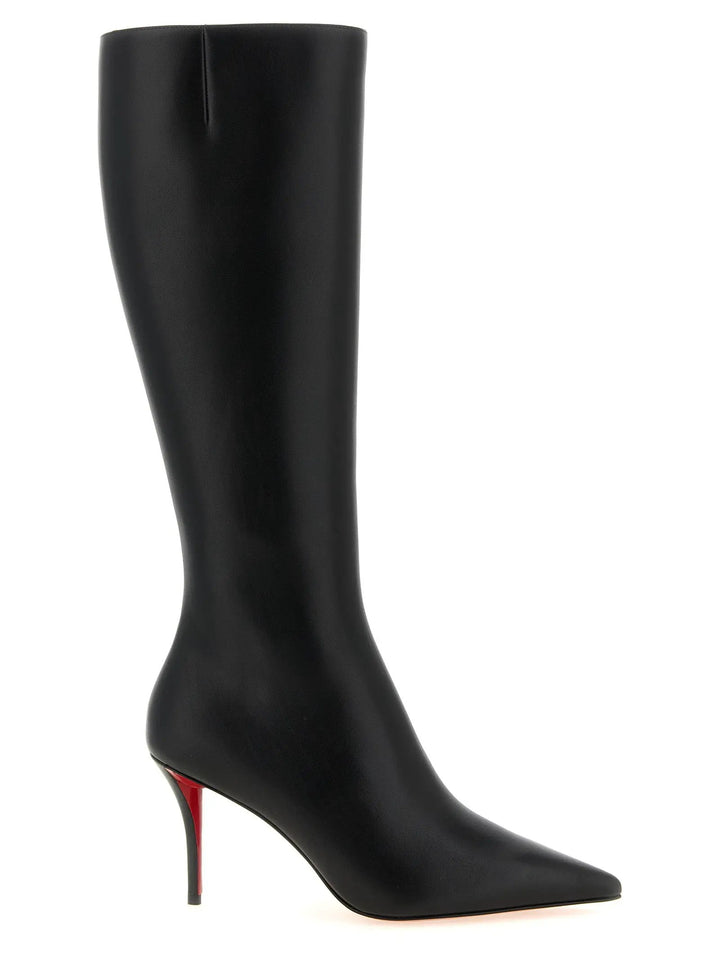 Christian Louboutin Sample Sale | Christian Louboutin Black Calfskin Over The Knee - | Designer outlet