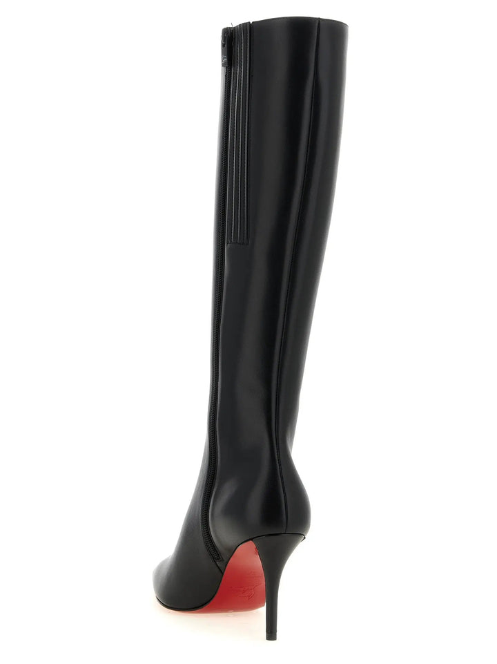 Christian Louboutin Sample Sale | Christian Louboutin Black Calfskin Over The Knee - | Designer outlet