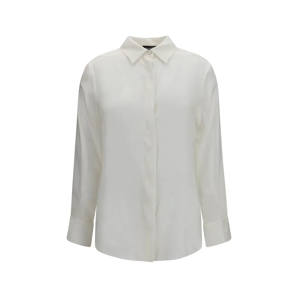 Ella Sample Sale | Ella White Silk Dress Shirt - | Designer outlet