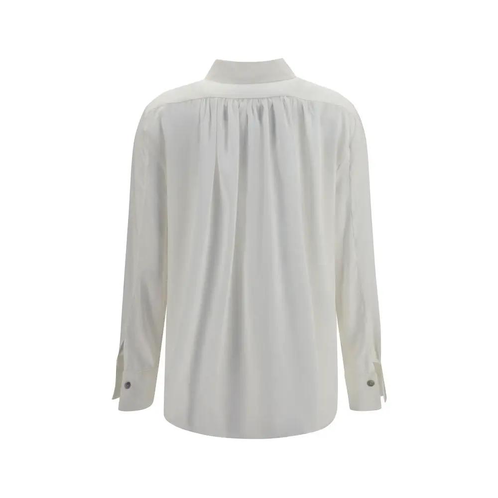 Ella Sample Sale | Ella White Silk Dress Shirt - | Designer outlet
