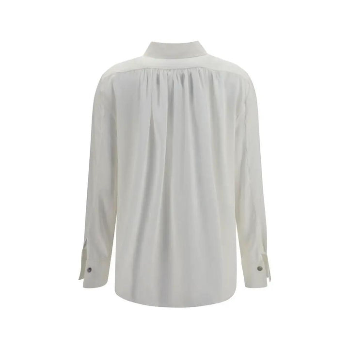 Ella Sample Sale | Ella White Silk Dress Shirt - | Designer outlet
