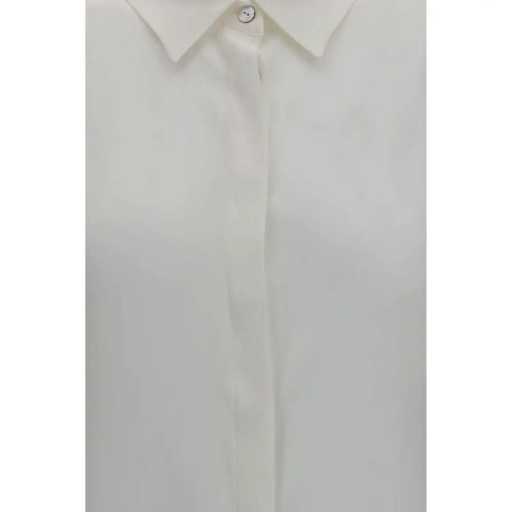 Ella Sample Sale | Ella White Silk Dress Shirt - | Designer outlet