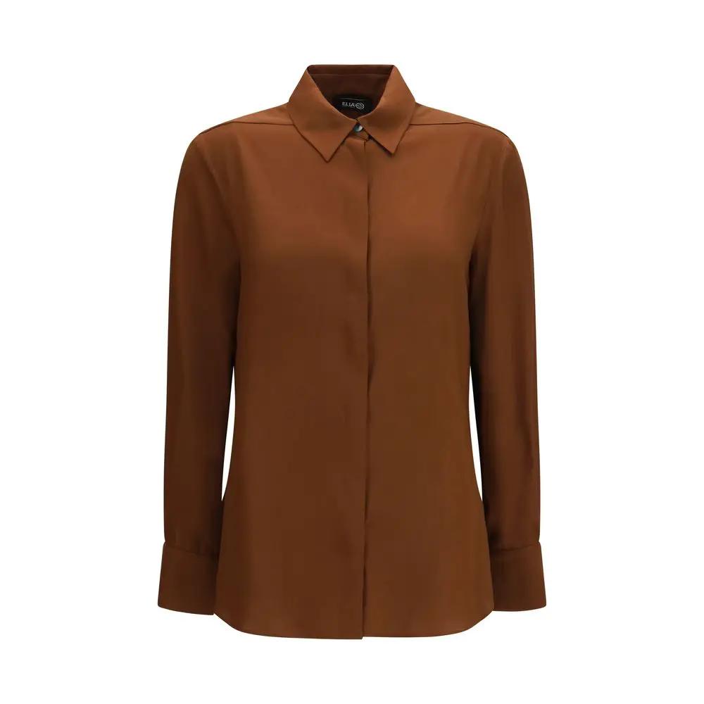 Ella Sample Sale | Ella Brown Silk Blouse - | Designer outlet