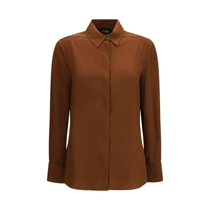 Ella Sample Sale | Ella Brown Silk Blouse - | Designer outlet