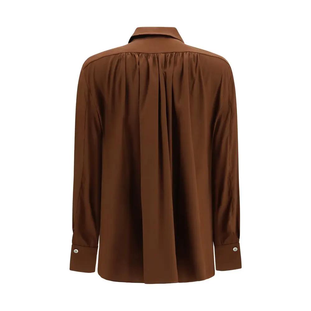 Ella Sample Sale | Ella Brown Silk Blouse - | Designer outlet