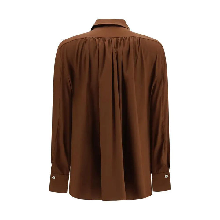 Ella Sample Sale | Ella Brown Silk Blouse - | Designer outlet