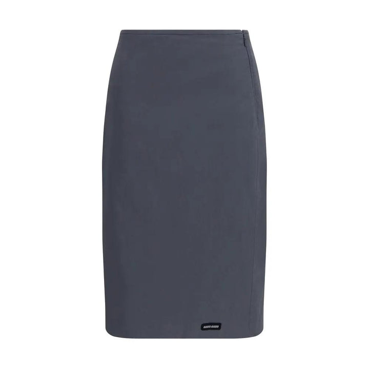 Miu Miu Sample Sale | Miu Miu Gray Cotton Midi Skirt - | Designer outlet