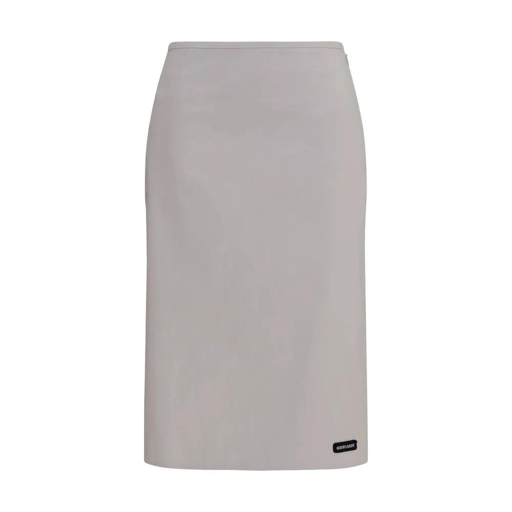 Miu Miu Sample Sale | Miu Miu Gray Cotton Midi Skirt - | Designer outlet