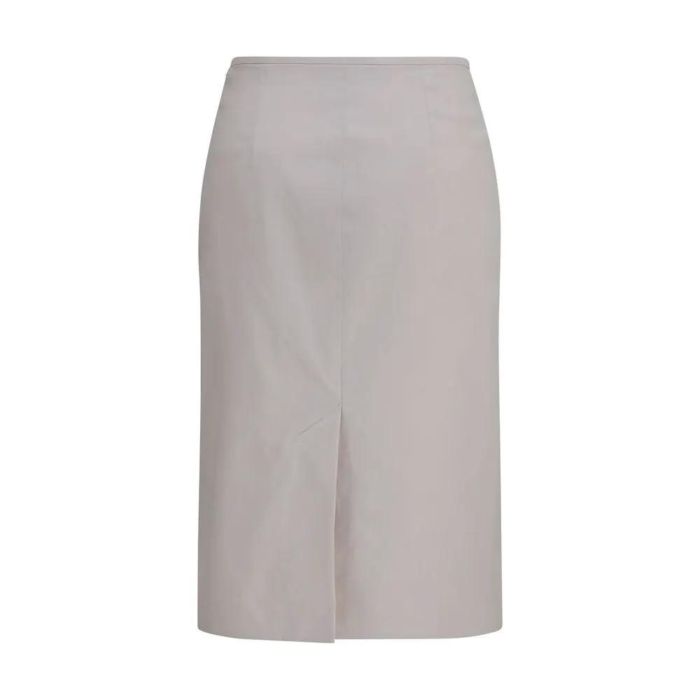 Miu Miu Sample Sale | Miu Miu Gray Cotton Midi Skirt - | Designer outlet