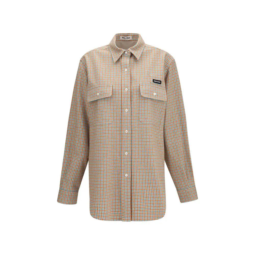 Miu Miu Sample Sale | Miu Miu Orange Wool Oves Aries Shirt - | Designer outlet
