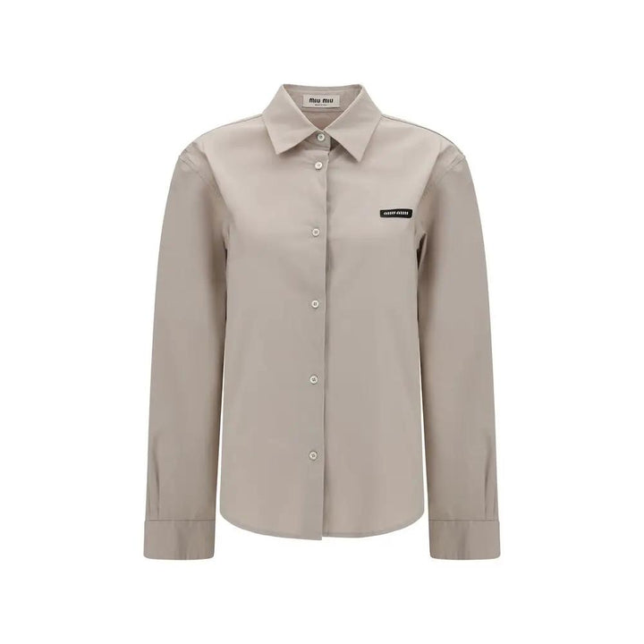 Miu Miu Sample Sale | Miu Miu Gray Cotton Dress Shirt - | Designer outlet