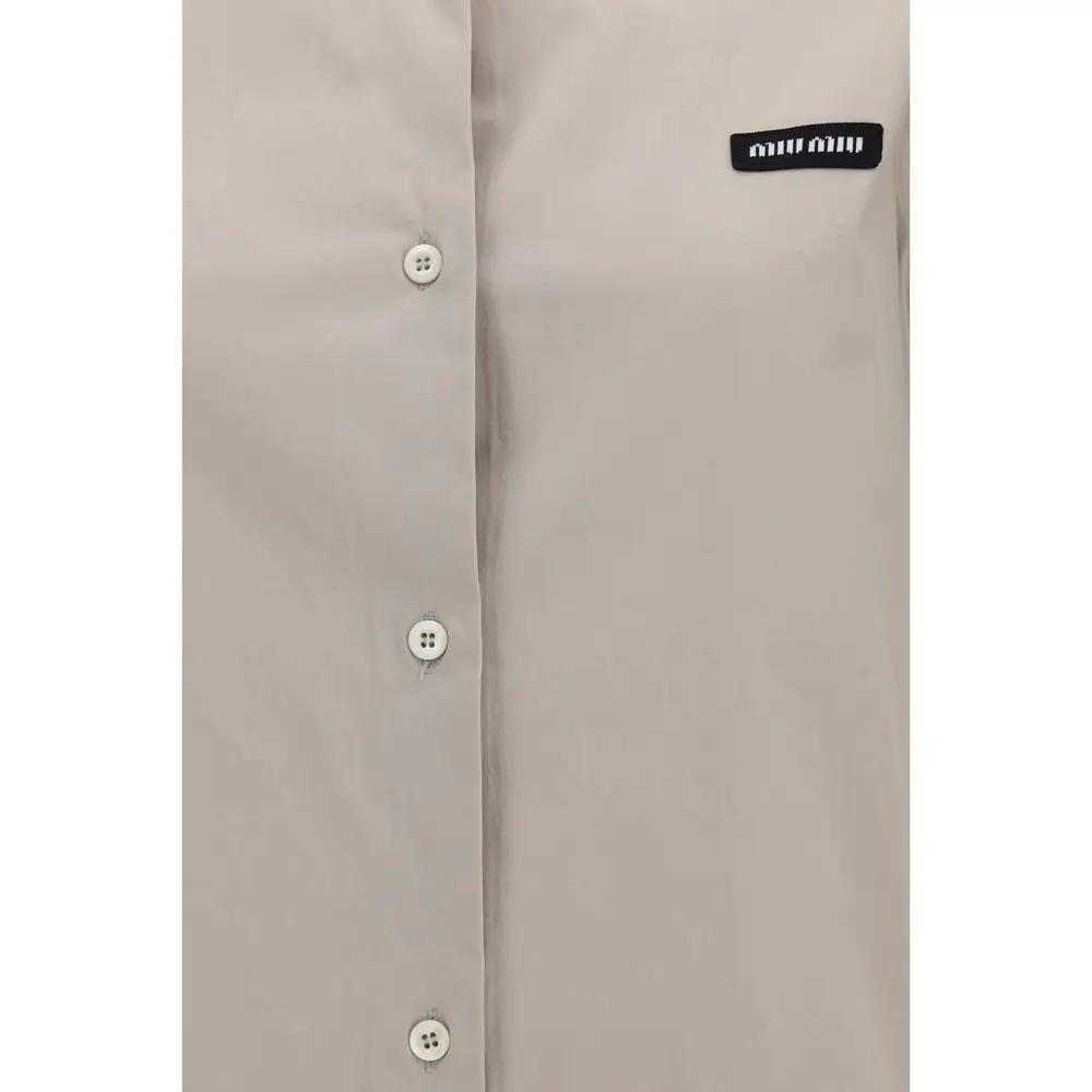 Miu Miu Sample Sale | Miu Miu Gray Cotton Dress Shirt - | Designer outlet