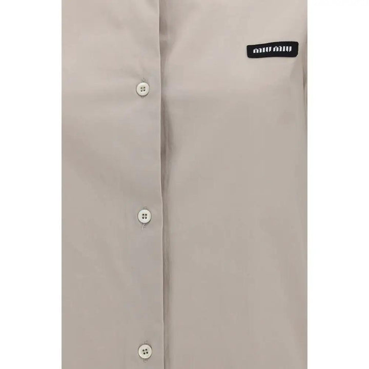Miu Miu Sample Sale | Miu Miu Gray Cotton Dress Shirt - | Designer outlet