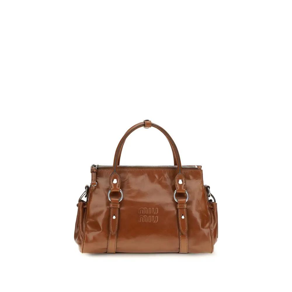 Miu Miu Sample Sale | Miu Miu Brown Calf Leather Bos Taurus Handbag - | Designer outlet