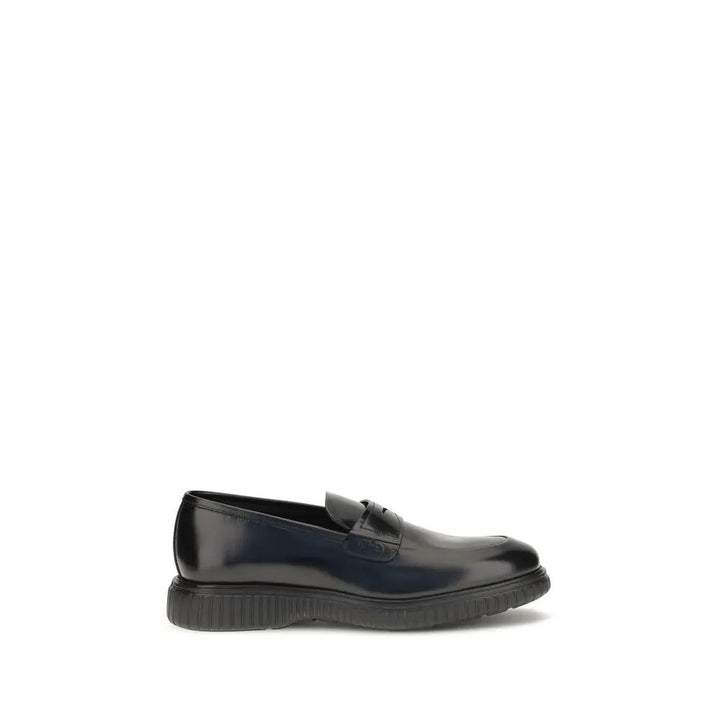 Ferragamo Sample Sale | Ferragamo Black Calf Leather Bos Taurus Slip-On Loafers - | Designer outlet