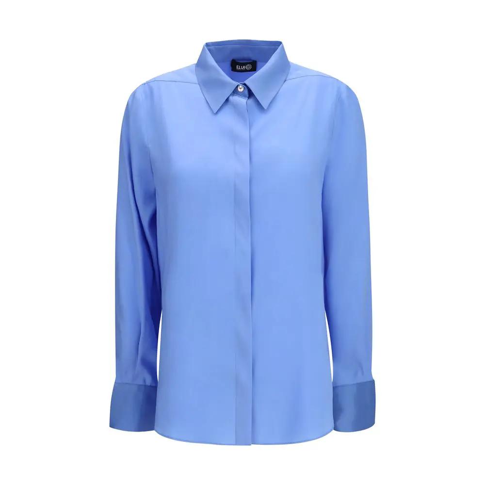 Ella Sample Sale | Ella Blue Silk Blouse - | Designer outlet