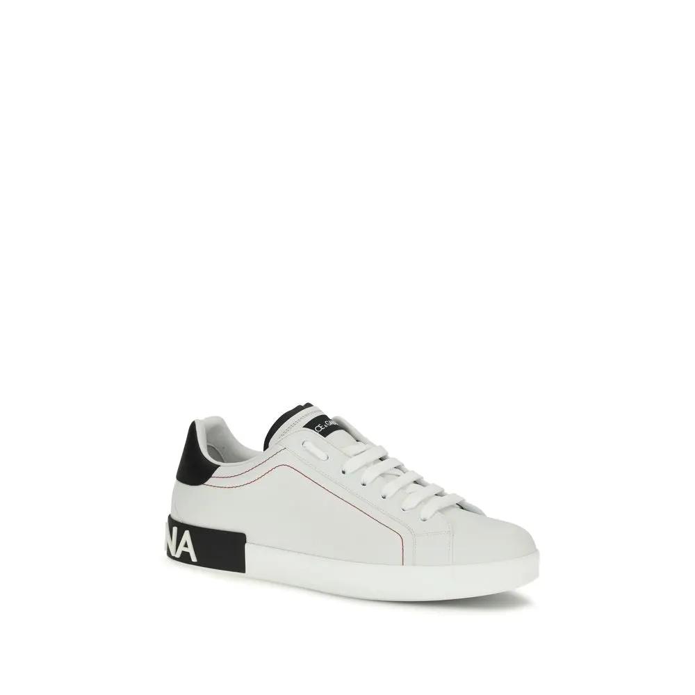 Dolce &amp; Gabbana Sample Sale | Dolce &amp; Gabbana White Calf Leather Bos Taurus Low Top Sneakers - | Designer outlet